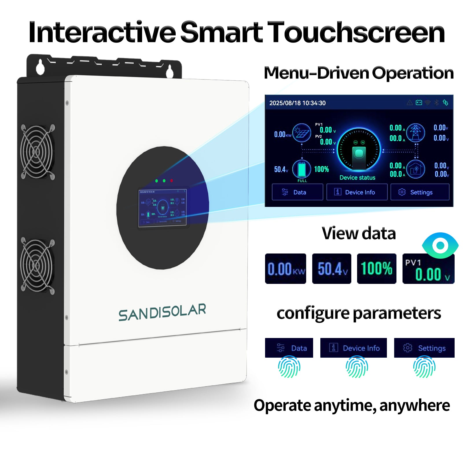 SANDISOLAR 7KW Single Phase Solar Inverter with WiFi and Parallel Func