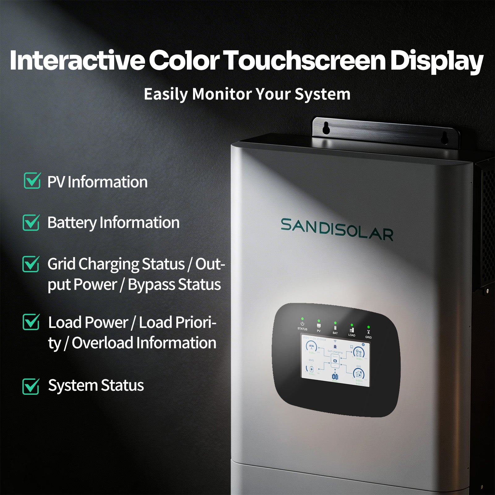 SANDISOLAR Pro 6.5KW with Parallel Function and AI Assistant