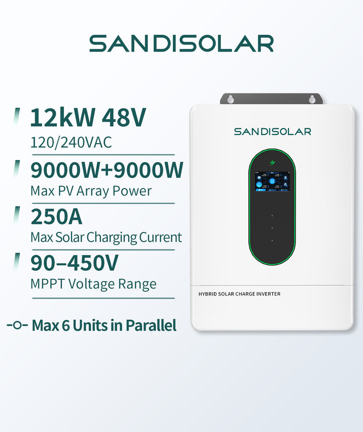 SANDISOLAR 12KW Split Phase Hybrid Inverter with Parallel Function
